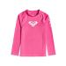 Roxy Unisex Kids Whole Hearted - Long Sleeve Rashguard with UPF 50 for Girls 2-7 L/sl Surf Tee 4 Pink Flambe