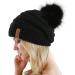 QUEENFUR Women's Slouchy Beanie with Faux Fur Pompom - Black | Winter Ski Cap - Buy Online on GoSupps.com