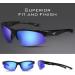 KastKing Cuivre Polarized Sport Sunglasses - Ideal for Driving, Fishing, Cycling - UV Protection - Gloss Black/Smoke-Cobalt Mirror - Buy Online on GoSupps.com