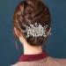 Alloy Leaf and Pearl Embellished Bridal Hair Side Comb: Vintage Flower Wedding Hair Accessory Non-Slip Decoration - Buy Online on GoSupps.com