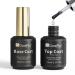 2 Pcs 15ml No Wipe Gel Top Coat and Base Coat Set Hema-free Shiny & Long Lasting Base Top Coat Finish Nail Art Design Manicure Gifts for Women Gel Nail Polish Professional Nail Salons