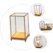 ORFOFE Box Wood Carving Glass Cover clear display stand buddha display stand Display Accessory toy shelf 17x12cm Assorted Color - Buy Online on GoSupps.com