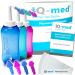 iQ-med nasal douche 500ml + 44x salt + 4 attachments for nasal cleaning (turquoise)