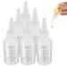 ASTER 6 Pack Hair Oil Applicator Bottle 2 Ounce Refillable Hair Dye Bottle Empty Plastic Oil Bottle for Hair with Ratio Graduated Scale Opossum Hair Oil Applicator with Twist Top Cap White