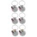 Toyvian 6 STK key pendants speaks keychain as your keychain awareness key trailer puzzle jewelry charm friendship rustproof steel lovers