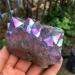 Natural Crystal Rough Rainbow Natural Aura Angel Amethyst Crystal Cluster Plating Titanium Coating Quartz Vug Gemstone Flower - Buy Online on GoSupps.com