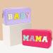 Nylon Washable Valentines Gift Makeup Bag - Women Chenille Letter Travel Organizer Pouch for Mama Cosmetics with Patches (Rose Red) - Buy Online on GoSupps.com