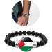 Kuaiyiju Leather Palestine Flag Bracelet - Multi-Layer Woven Pearl Jewelry for Men & Women | Fashion Accessories - Buy Online on GoSupps.com