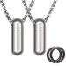Titanium Pill Case Tiny Pill Holder Necklace for Men Waterproof Pill Holder Keychain Micro Emergency Aspirin & Nitro Pill Fob Box-TC11-2Pack