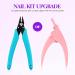 Gelike EC Soft Gel Nail Kit with LED Lamp - French Tip Nail Stamp DIY Extension Set in Almond & Coffin Shape - Buy Online on GoSupps.com