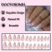 Almond Shaped Press On Nails | Short Medium French Tips | White Glitter Acrylic Gel Nails - 24Pcs for Wedding Manicure - Buy Online on GoSupps.com