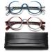 EyeURL anti Blue reading glasses 2-pack round reading glasses women and men blue light filter bluap filter glasses mixed paint reading glasses anti-blue computer glasses with spring hinges 2 pieces 0.5 x