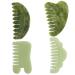 Natural Jade Comb 4Pcs 4 Styles Scales Gua Sha Kamm Stress Relief Gua Sha Comb smooth jade rid of scalp massage for head face Hand little leg gifts gua Sha combb