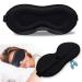 Eye Mask for Sleeping 100% Blackout Sleep Mask Blindfold Soft 3D Eye Mask Eye Cover for Eyelash Extensions with Adjustable Strap for Men and Women Black
