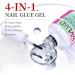 Saviland 4 in 1 Gel Nail Glue - Extra Strong UV Nail Glue for Long Lasting Nail Extensions - 2PCS Set for Home Nail Art DIY - Buy Online on GoSupps.com