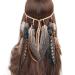 Repuhand Bohemian Peacock Feather Headdress Headband Braid Hair Band Headband Accessories for Women 3#