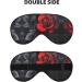 Red Rose & Black Leaves Print Unisex Eye Mask | Soft Comfortable Light-Blocking Sleeping Mask for Travel & Relaxation - Buy Online on GoSupps.com