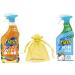 Flash Sparkling Home Multi-Surface Cleaner Spray 800ml Pomelo Paradise Scent & Multi-Purpose Cleaning Spray with Bicarbonate of Soda 800ml Eucalyptus + for You: Organza Small