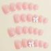 French Tip Press on Nails - Glossy White Square Fake Nails with 3D Bow Charm - Reusable Acrylic Manicure - 24 Pcs - Buy Online on GoSupps.com