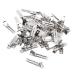 Haobase 60pcs Double Prong Metal Alligator Clips Hairpin Silver