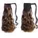GUILOPOER Wrapped Ponytail 55 cm Long Curly Hairpiece Braid Clip in Ponytail Wavy Curly Synthetic Hair Extension for Women (4H27)