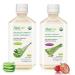 AloeCure Organic Aloe Vera Juice - 2 Bottle Sample Pack - Grape & Natural Flavor 2x500ml