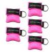5Pcs CPR Mask Rescue Face Shields with One-Way Valve Breathing Barrier and Keychain Ring for First Aid or AED Training (Pink)
