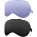 2-Pack Silk Sleep Mask Set - Black+Purple | IEKEODI Eye Mask for Sleeping, Elastic Blackout Eye Mask & Blindfold for Full Night's Sleep, Travel, and Nap - Buy Online on GoSupps.com