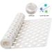 YINENN Non Slip Bath Shower Mat with Suction Cups - 30 x 17 Inch, Machine Washable, Phthalate Latex Free, Soft & Safe Bathroom Mat for Tub - White - Buy Online on GoSupps.com