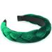 DRESHOW Braided Headbands for Women Velvet Hair Hoop Elastic Criss Cross Hair Bands Accessories 1 Pc Braided Hair Hoop: Blackish Green 1