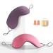 Artshu 2-Piece Sleep Eye Mask Double-Sided Cold and Warm Eye Sleeping Mask for Sleeping with Adjustable Ear Strap Eye Blinder for Travel/Sleeping Free Noise Reduction earplugs (Purple/Pink)