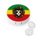Jamaica Rasta Lion Round Case For Contact Lens Kit Storage Box with Mirror Printed