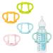 4 PCS Baby Silicone Bottle Handles  Soft Silicone Bottle Holder for Baby Self Feeding Curved Lightweight Handle Easy for Baby's Small Hands to Grasp Suitable for Bottle(Blue  Green  Pink  Orange)