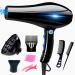 Hair Dryer Professional Salon Hairdryers Ionic Comb Professional Hair Styling Ultra 2000W Hair Dryer with Diffuser and Concentrator Nozzle 3 Heat 2 Speed Settings Low Noise for Man Woman Black Small