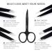 5-Piece Professional Stainless Steel Tweezers Set with Curved Scissors | Precision Tweezer for Eyebrows, Splinter & Ingrown Hair Removal | Includes Leather Travel Case (Black) - Buy Online on GoSupps.com