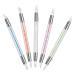 Nailart pen carve brush silicone head acrylic nail brush double heads with rhinestone handle diy manicure tool pencil for salon women girls 5 pieces