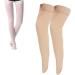 Plus Size Beige Thigh High Compression Socks 23-32 mmHg for Running & Sports - Buy Online on GoSupps.com