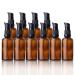 Morechioce glass bottles brown 10 pieces of glass bottles with pump essential oils pumping pums empty pump dispenser portable pump dispenser amber -colored travel bottles 50ml