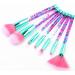 Sparkles Glitter Makeup Brushes Set  Cute Fan Foundation Glitter Unicorn Sparkles Makeup Brush Set with Beautiful Liquid Red Brush for Girls Teen Christmas Present Gift