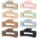 8 Pcs Large Hair Claw Clips 4.1" Non-slip Big Square Matte Hair Claw Clips for Women Girls, Strong Hold Banana Clips for Thick Thin Hair Candy