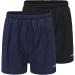 EZRUN Men's 5 Inches Running Workout Shorts Quick Dry Lightweight Athletic Shorts with Liner Zipper Pockets Navy Blue/Black-2 Pack Medium