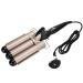 KUIKUI Three Barrel Curling Iron Wand for Effortless S-Shaped Waves - Adjustable Hair Curler Waver Crimper Hair Styling Tool