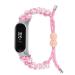 Mi 4 Bracelet Bands Women TechCode Handmade Beaded Nylon Weave Band Replacement Adjustable Paracord Bracelet with Drawstring Clasp Braided Pearl Loop Strap for Xiaomi Mi Band 3/4 Pink