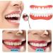 1 Pair Fake Dental Braces Cosmetic Denture Removable Upper and Lower Dental Veneer Perfect Smile Denture False Tooth Temporary Tooth Cover for Men and Women - Buy Online on GoSupps.com