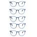 5 Pack Retro Round Plastic Frame Reading Glasses for Men and Women Multi Color 5pk-blue 2.0 Diopters