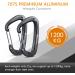 Brotree Carabiner Hooks - 1200kg Heavy-Duty Screw Lock Perfect for Hiking Camping & Fishing - 2 Black Wire Gate Key Rings - Buy Online on GoSupps.com
