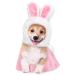 Whaline Easter Pet Bunny Costume Set Including Cute Bunny Rabbit Hat with Ear Pet Headband Lace Skirt Tail White Pink Pet Theme Party Accessory Supplies for Small Dog Cat, 3 Pieces