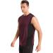 Vislivin Men's Sports Tank Top - Fitness Sleeveless Gym Undershirt in XL Dark Grey/Wine Red/Gray - Buy Online on GoSupps.com