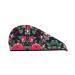 Rose Flower Floral Coral Velvet Dry Hair Cap Caps with Buttons for Drying Curly Long & Thick Hair Anti Frizz