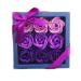 Floral Scented Bath Soap Purple Flower Shaped Flower Bath Soap Plant Essential Oil Rose Soap Set(9 flowers/box)
